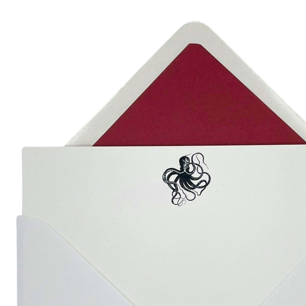 Kraken Notecard Set with Lined Envelopes - Mustard and Gray Ltd