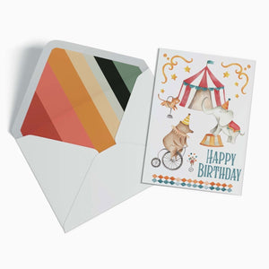 Le Cirque Magnifique Circus Birthday Card - Mustard and Gray Ltd