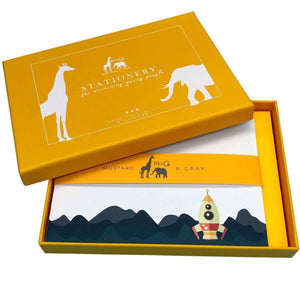 Mission to the Moon Notecard Set - Mustard and Gray Ltd