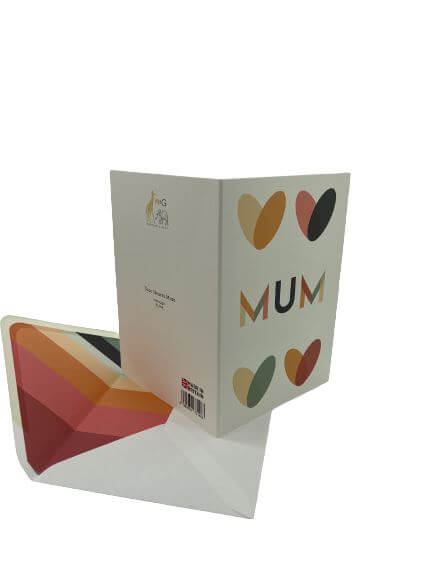 Mum Hearts Greetings Card - Mustard and Gray Ltd