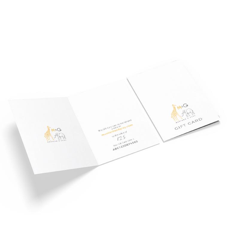 Mustard & Gray Gift Card - Mustard and Gray Ltd