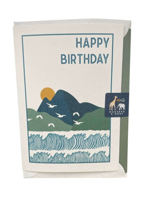 Over the Bay and Far Away Birthday Card - Mustard and Gray Ltd