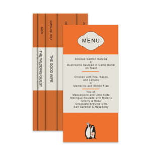 Penny Classics Book Menu Card - Mustard and Gray Ltd