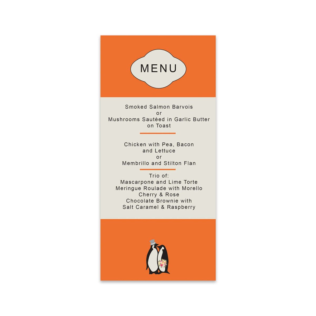 Penny Classics Book Menu Card - Mustard and Gray Ltd