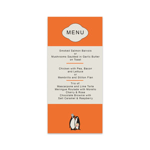 Penny Classics Book Menu Card - Mustard and Gray Ltd