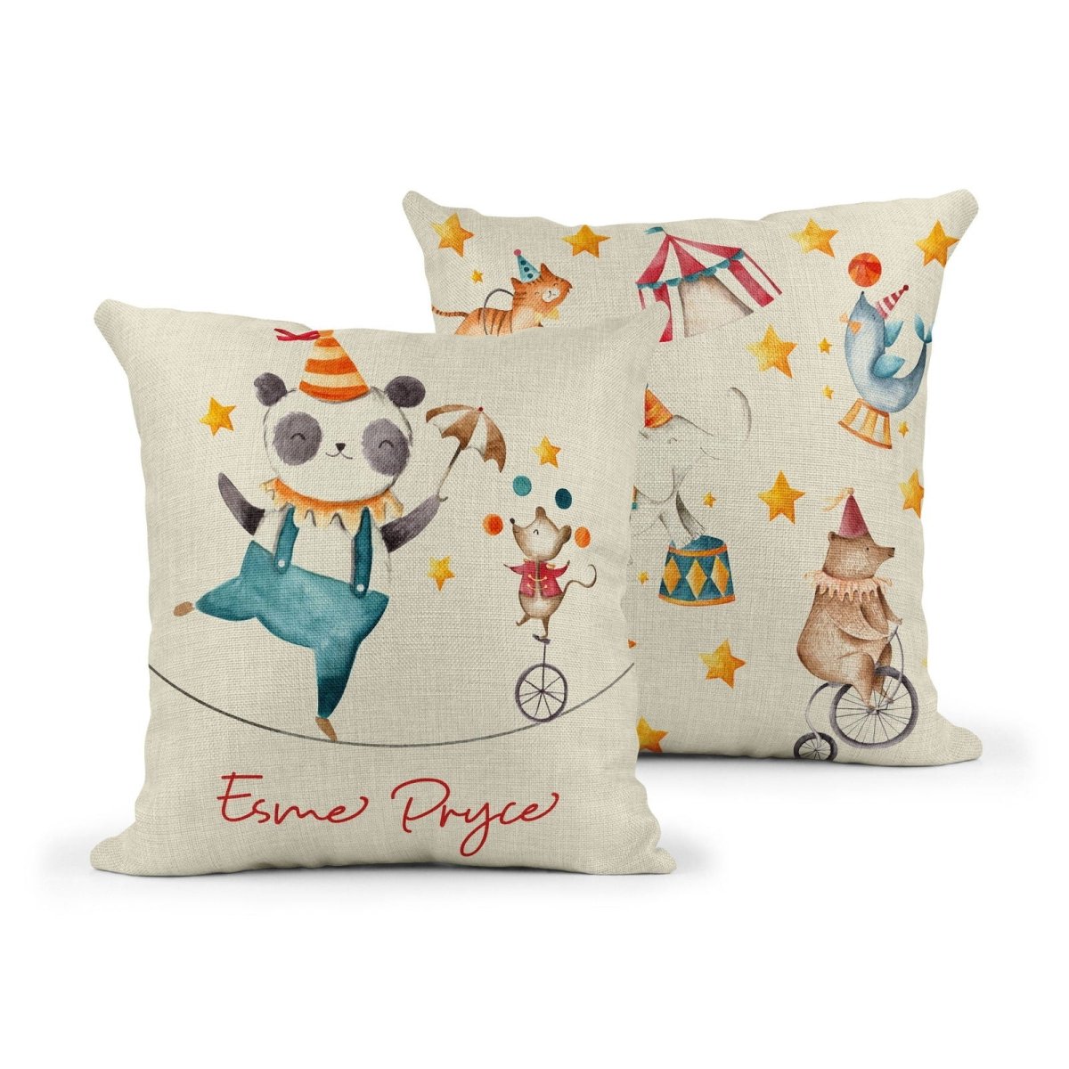 Personalised Circus Cushion - Mustard and Gray Ltd