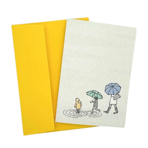 Rainy Day Greetings Card - Mustard and Gray Ltd