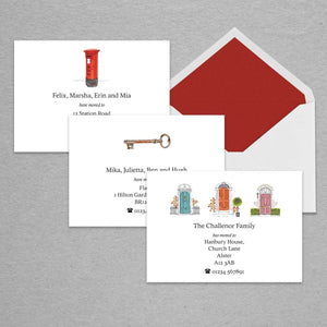 Red Pillar Box Change of Address Personalised Cards - Mustard and Gray Ltd