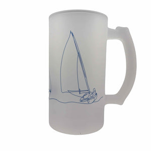 Regatta Frosted Beer Stein - Mustard and Gray Ltd