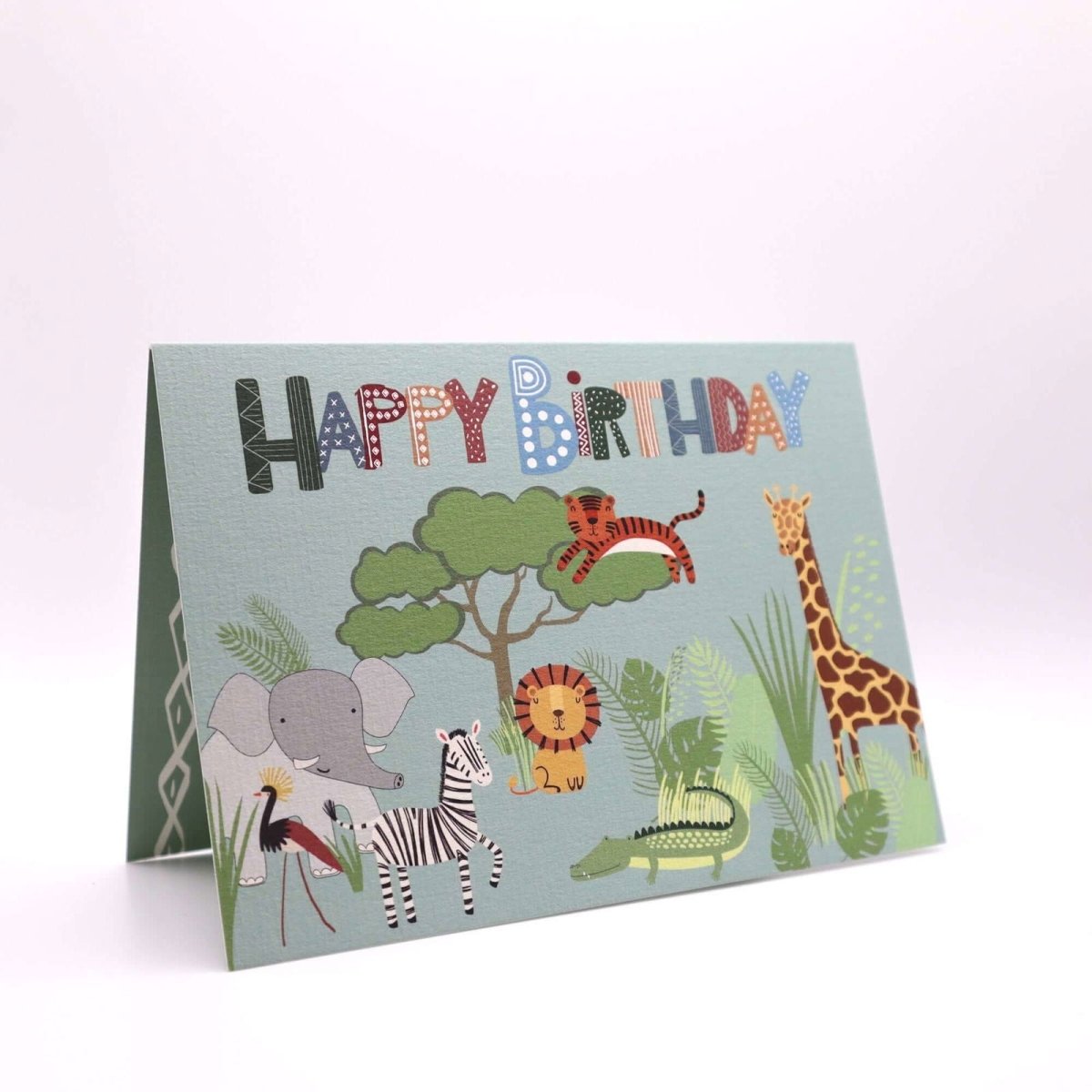 Safari Animals Birthday Card - Mustard and Gray Ltd