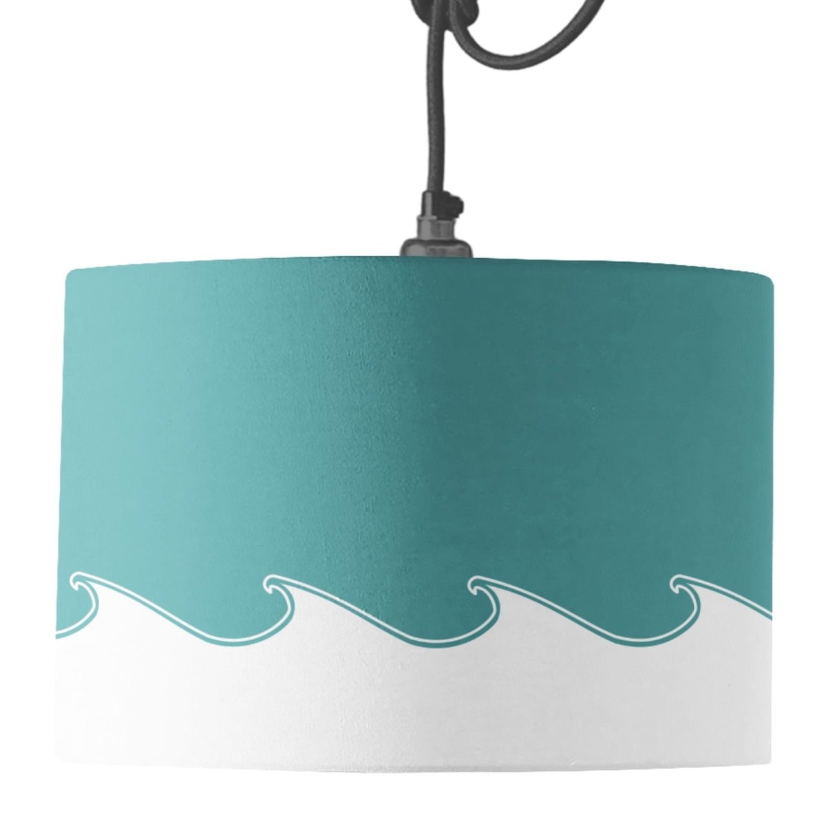 Sea Green Wave Lamp Shade - Mustard and Gray Ltd