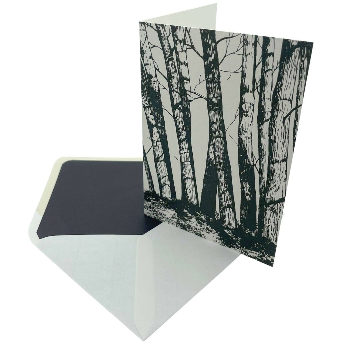 Silver Birch Greetings Card - Mustard and Gray Ltd