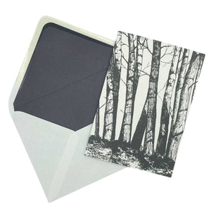 Silver Birch Greetings Card - Mustard and Gray Ltd