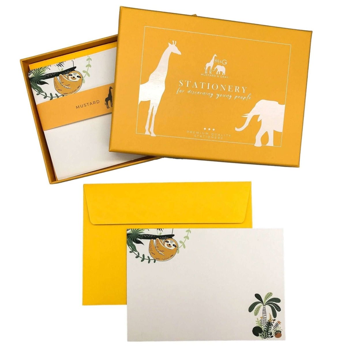 Sloth Notecard Set - Mustard and Gray Ltd