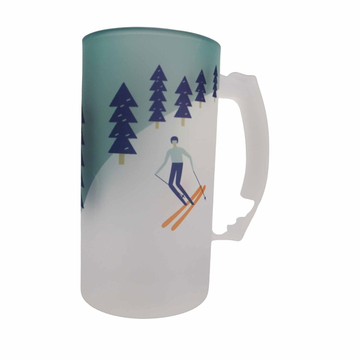 Snow Skiing Beer Stein and Bottle Opener - Mustard and Gray Ltd