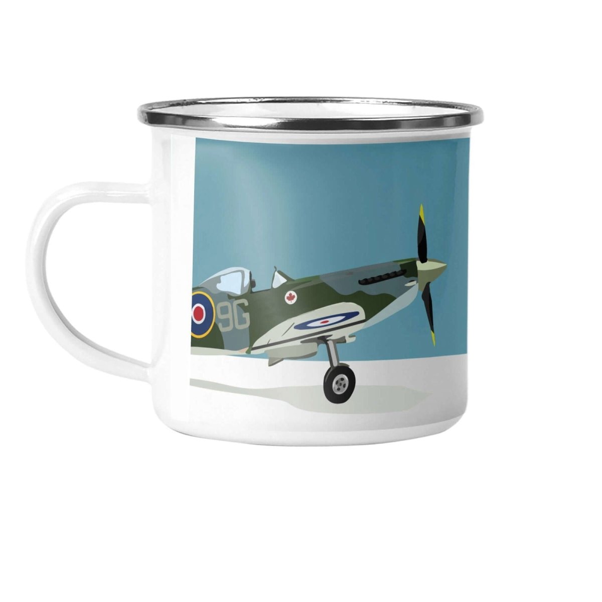 Spitfire Enamel Mug - Mustard and Gray Ltd