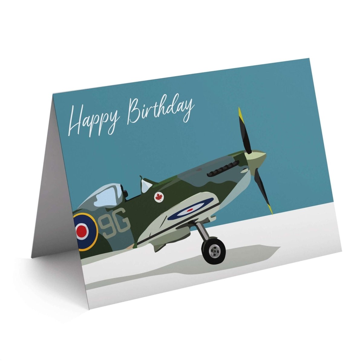 Spitfire Happy Birthday Card - Mustard and Gray Ltd