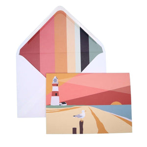 The Lighthouse Greetings Card - Mustard and Gray Ltd