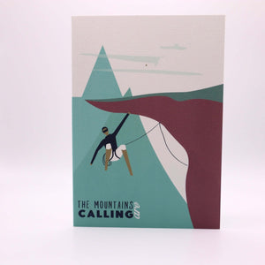 The Mountains are Calling "Rock Climbing" Greetings Card - Mustard and Gray Ltd