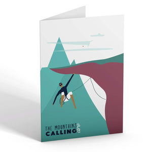 The Mountains are Calling "Rock Climbing" Greetings Card - Mustard and Gray Ltd