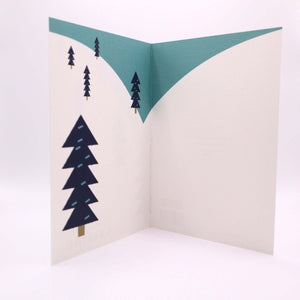 The Mountains are Calling "Snow Skiing" Greetings Card - Mustard and Gray Ltd