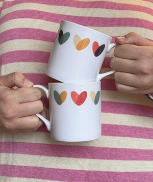 Toco Hearts Mug - Mustard and Gray Ltd