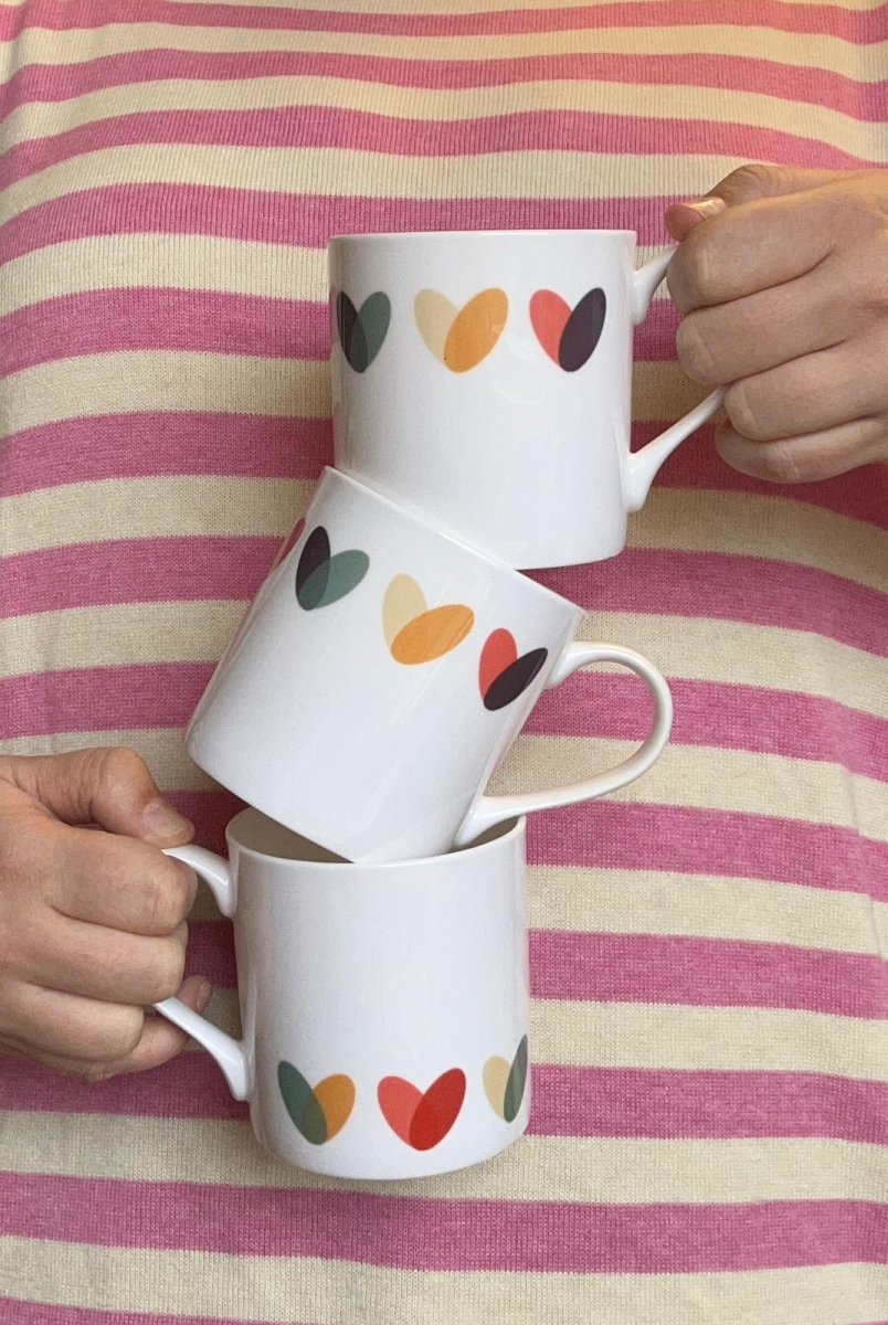 Toco Hearts Mug - Mustard and Gray Ltd