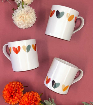 Toco Hearts Mug - Mustard and Gray Ltd