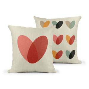 Toco Hearts Pink & Red Cushion - Mustard and Gray Ltd