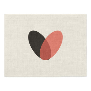 Toco Hearts Placemats (Set of Four) - Mustard and Gray Ltd