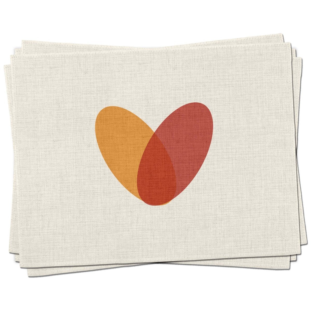 Toco Hearts Placemats (Set of Four) - Mustard and Gray Ltd