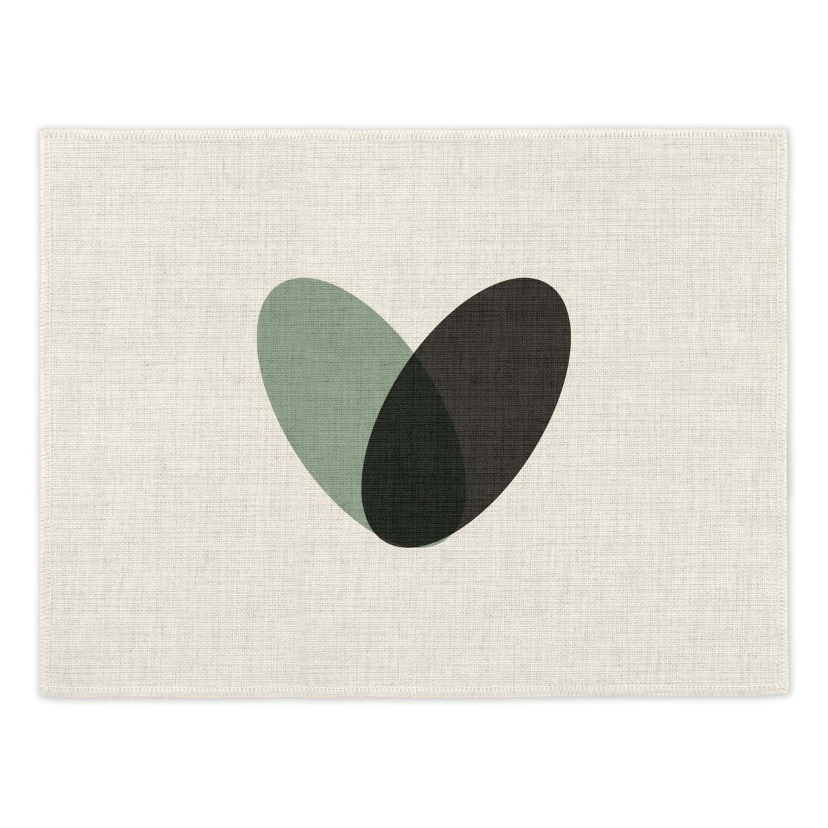 Toco Hearts Placemats (Set of Four) - Mustard and Gray Ltd