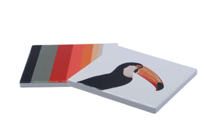 Toco Toucan Ceramic Coasters - Mustard and Gray Ltd