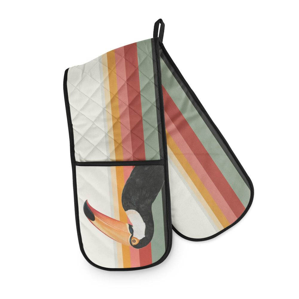 Toco Toucan Double Oven Glove - Mustard and Gray Ltd