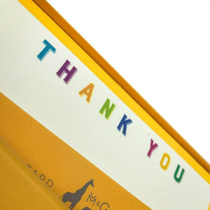 Typography Thank You Notecard Set with Lined Envelopes - Mustard and Gray Ltd