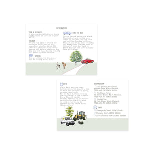 Wedding Map illustrated Information Cards - Mustard and Gray Ltd