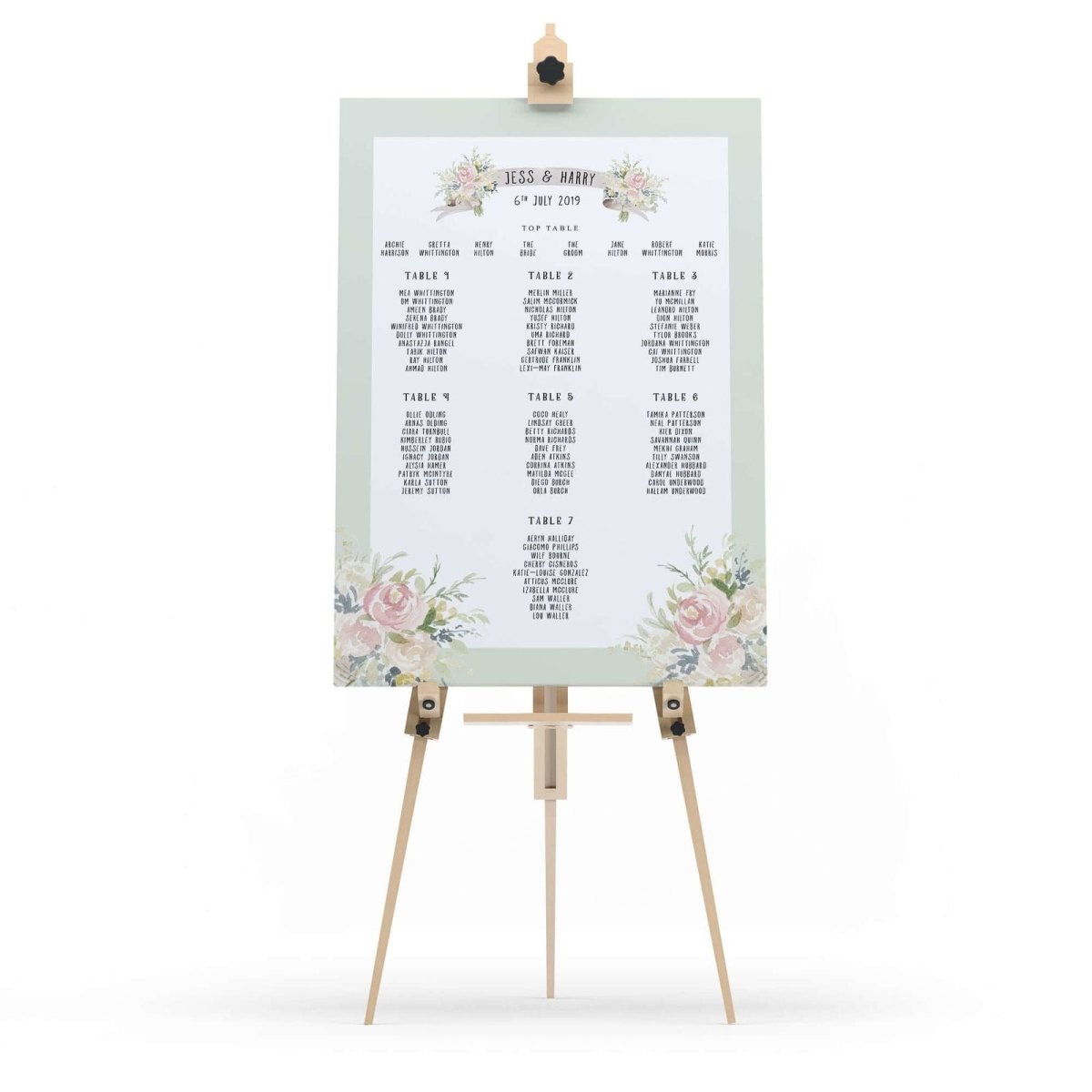 Wedding Map Table Plan - Mustard and Gray Ltd