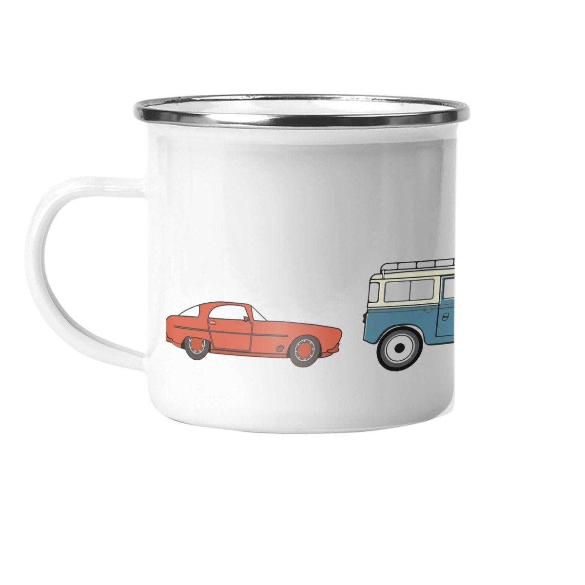 Weekend Wheels Enamel Mug - Mustard and Gray Ltd