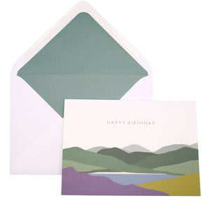 Welsh Hills "Heather and Gorse" Birthday Card - Mustard and Gray Ltd