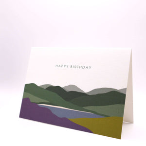 Welsh Hills "Heather and Gorse" Birthday Card - Mustard and Gray Ltd