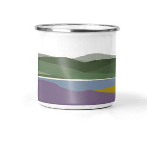 Welsh Hills "Heather and Gorse" Enamel Mug - Mustard and Gray Ltd