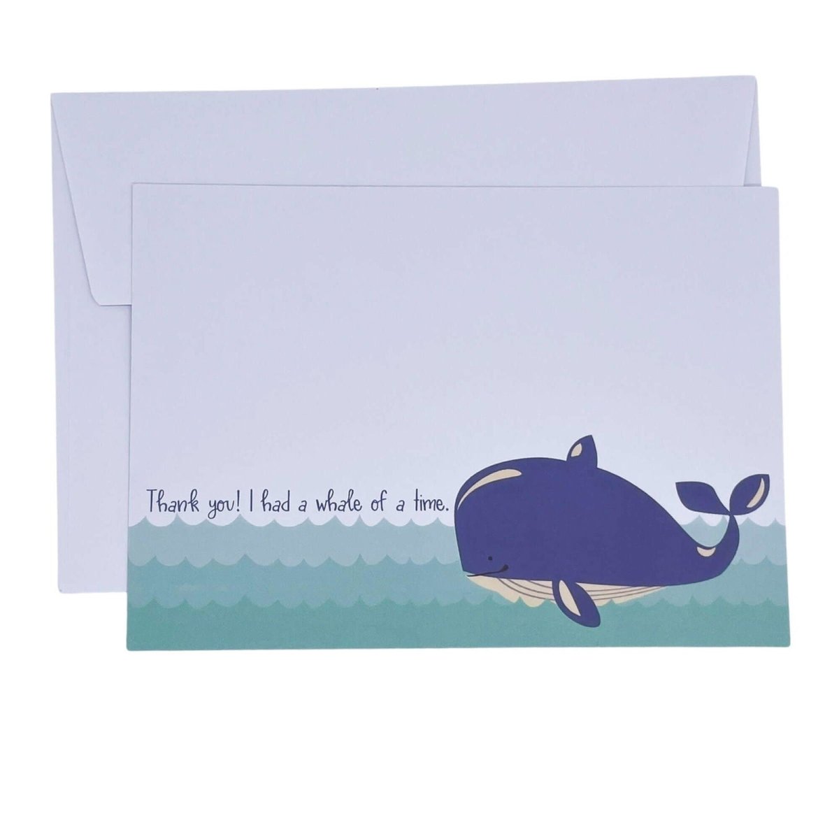 Whale of a Time Thank You Notecard Set - Mustard and Gray Ltd