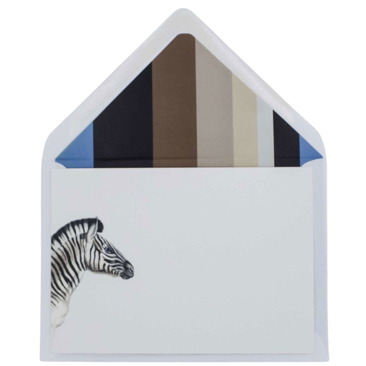 Zebra Stripe Notecard Set with Lined Envelopes - Mustard and Gray Ltd